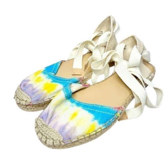 Nine West Mage Meow Bandana Espadrille Flat Size 5 Sandal Tie Dye - Picture 1 of 10